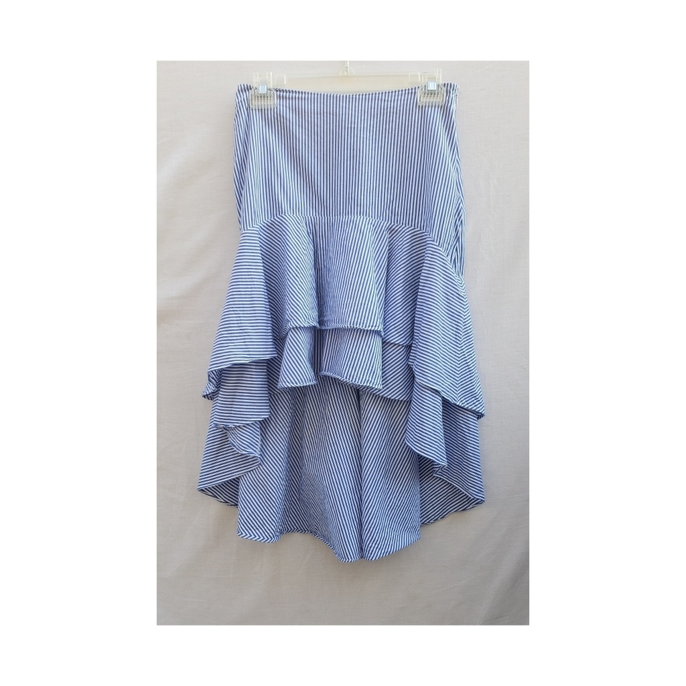Aqua Hi-Lo Ruffled  Skirt